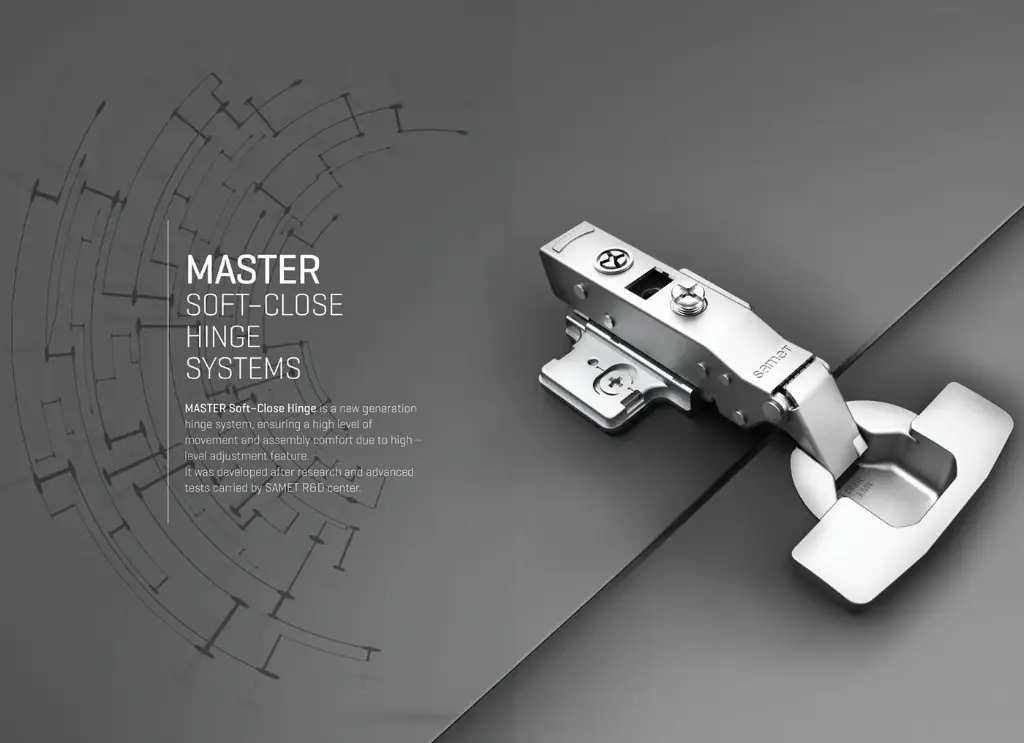 SAMET MASTER - 110° 3D ADJUSTABLE SOFT CLOSE HINGE 0 CRANK FULL OVERLAY