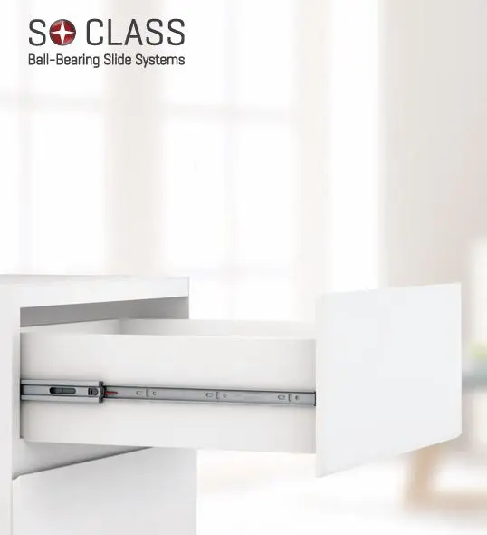 SAMET SO-CLASS BALL BEARING SLIDE SYSTEM - FULL EXTENSION SOFT CLOSE 46MM X 500MM