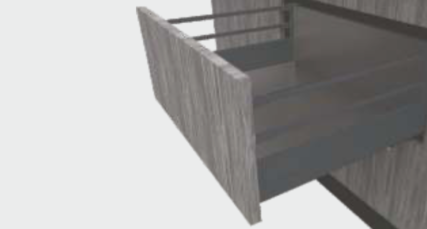 HEPO INNOTECH DOUBLE SKIN DRAWER SYSTEM (H 84mm / L 500mm) - DARK GREY 