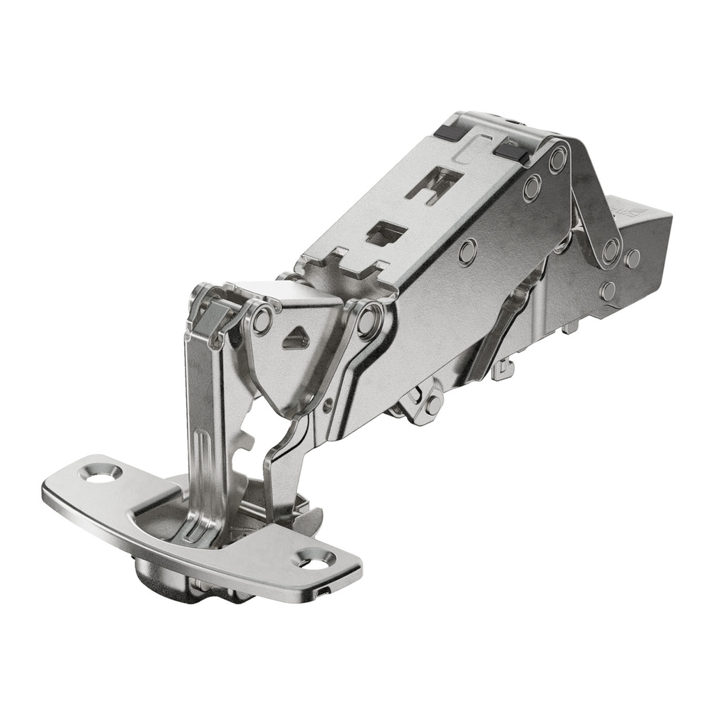 HETTICH - SENSYS WIDE ANGLE HINGE, WITH ZERO PROTRUSION, WITH INTEGRATED SILENT SYSTEM (SENSYS 8657I), NICKEL PLATED, OVERLAY, OPENING ANGLE 165°, TH-DRILLING PATTERN 52 X 5.5 MM, FOR SCREWING ON (-)