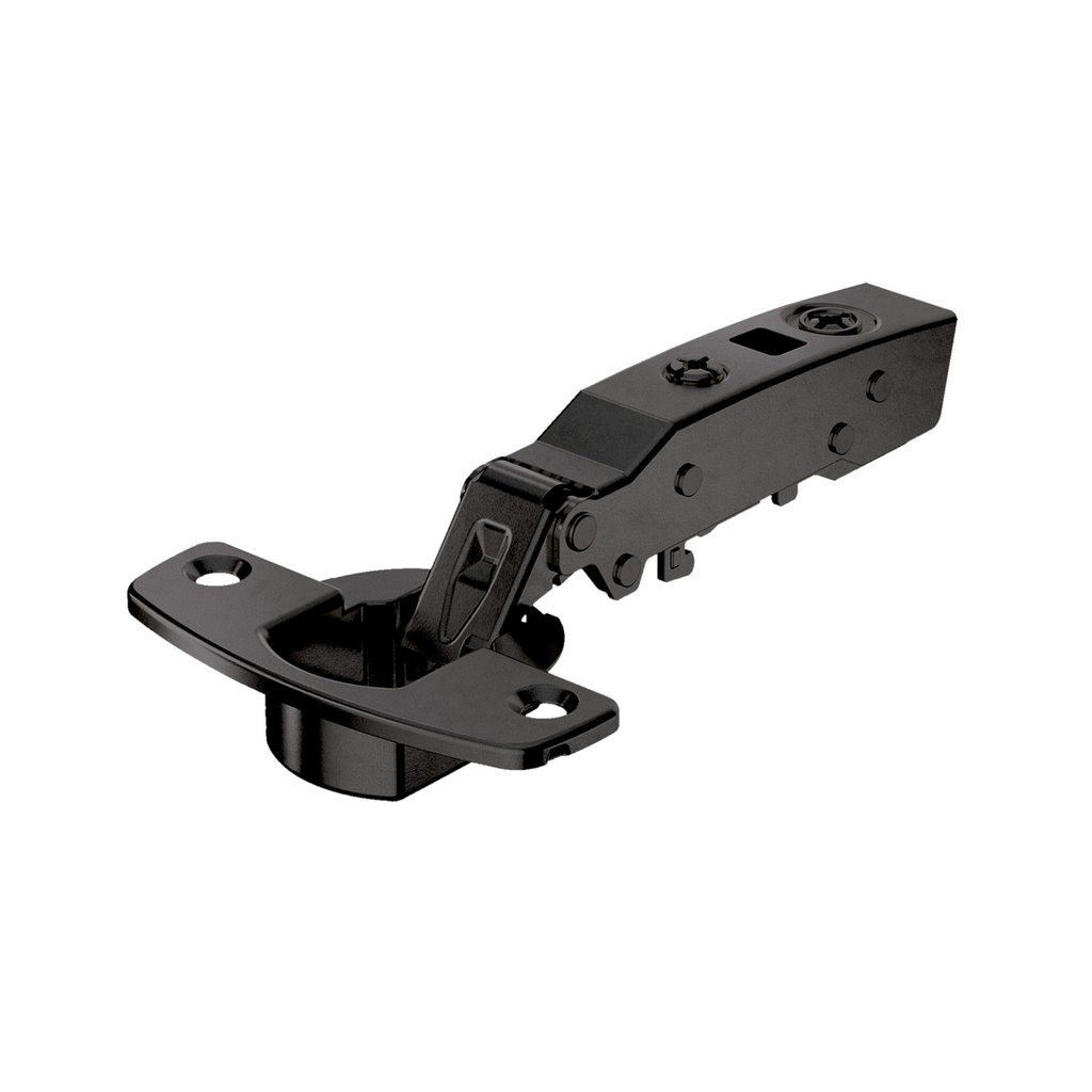 HETTICH - SENSYS 110° HINGE WITH INTEGRATED SILENT SYSTEM (SENSYS 8645I), IN OBSIDIAN BLACK, OVERLAY, OPENING ANGLE 110°, TH-DRILLING PATTERN 52 X 5.5 MM, FOR SCREWING ON (-)