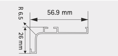 HETTICH - L GOLA ALUMINUM PROFILE FOR CABINETS - STAINLESS STEEL