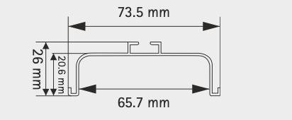 HETTICH - C GOLA ALUMINUM PROFILE FOR CABINETS - STAINLESS STEEL - 3000MM