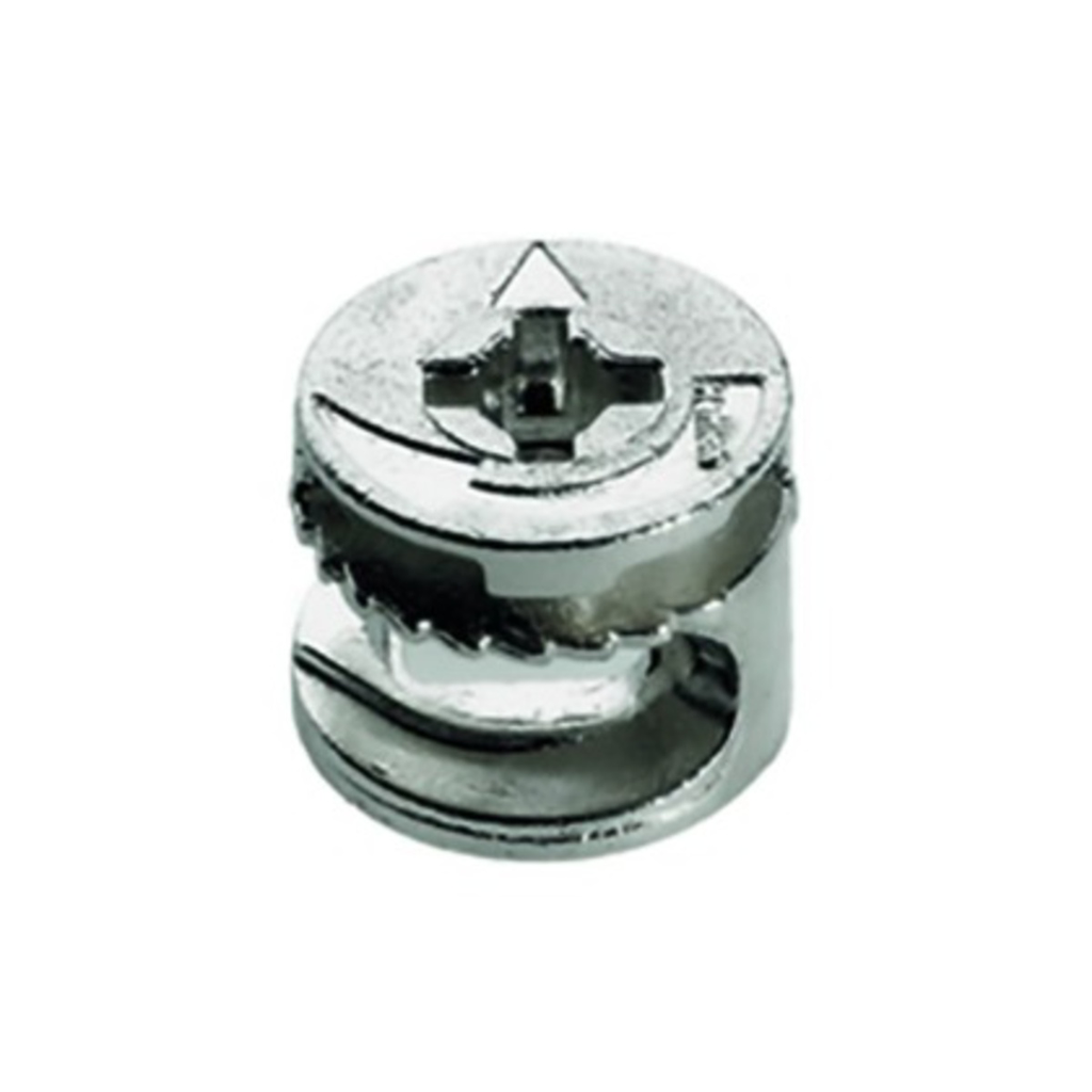 HETTICH RASTEX 15 WITHOUT RIM, NICKEL PLATED, 18 MM CABINET CONNECTOR FITTING (KD FITTINGS)