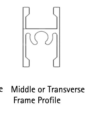 HETTICH GRANT 400 MIDDLE DOOR FRAME ALUMINUM 6000MM - MATT BLACK 